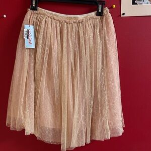 Cat & Jack Shimmery Gold Skirt fairy tutu size 14 NEW